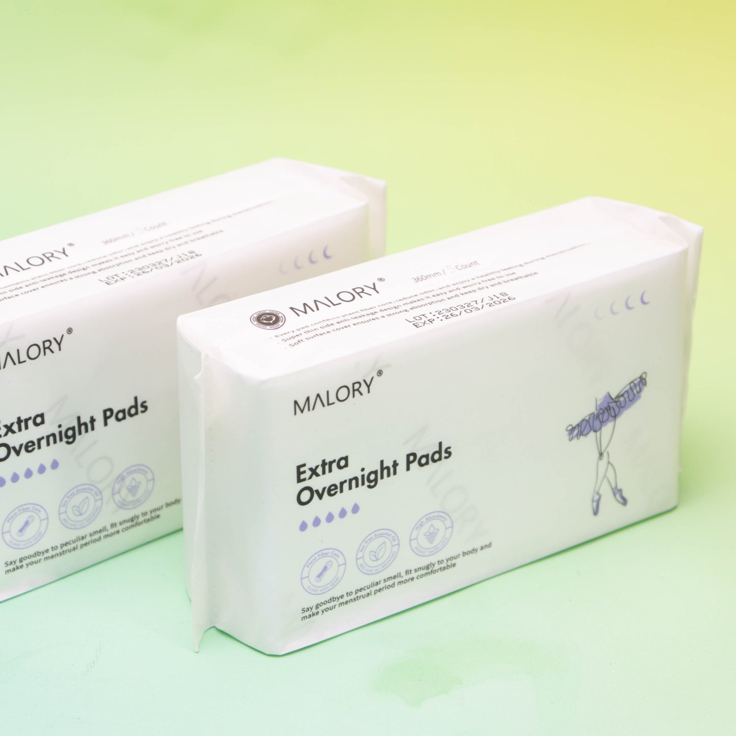 45-Degree Side View of MALORY Overnight Pads