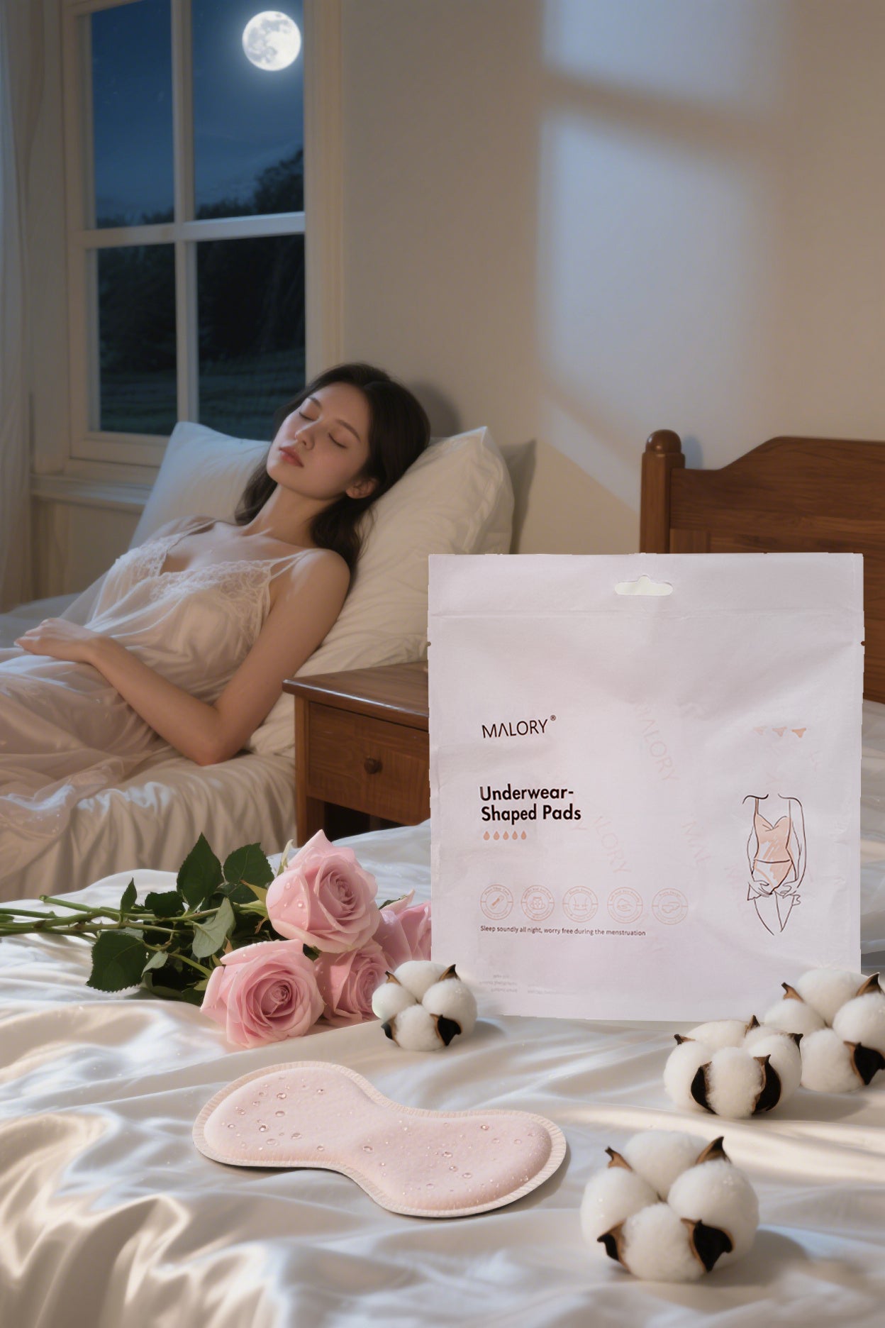 MALORY Organic Cotton Overnight Disposable Period Underwear