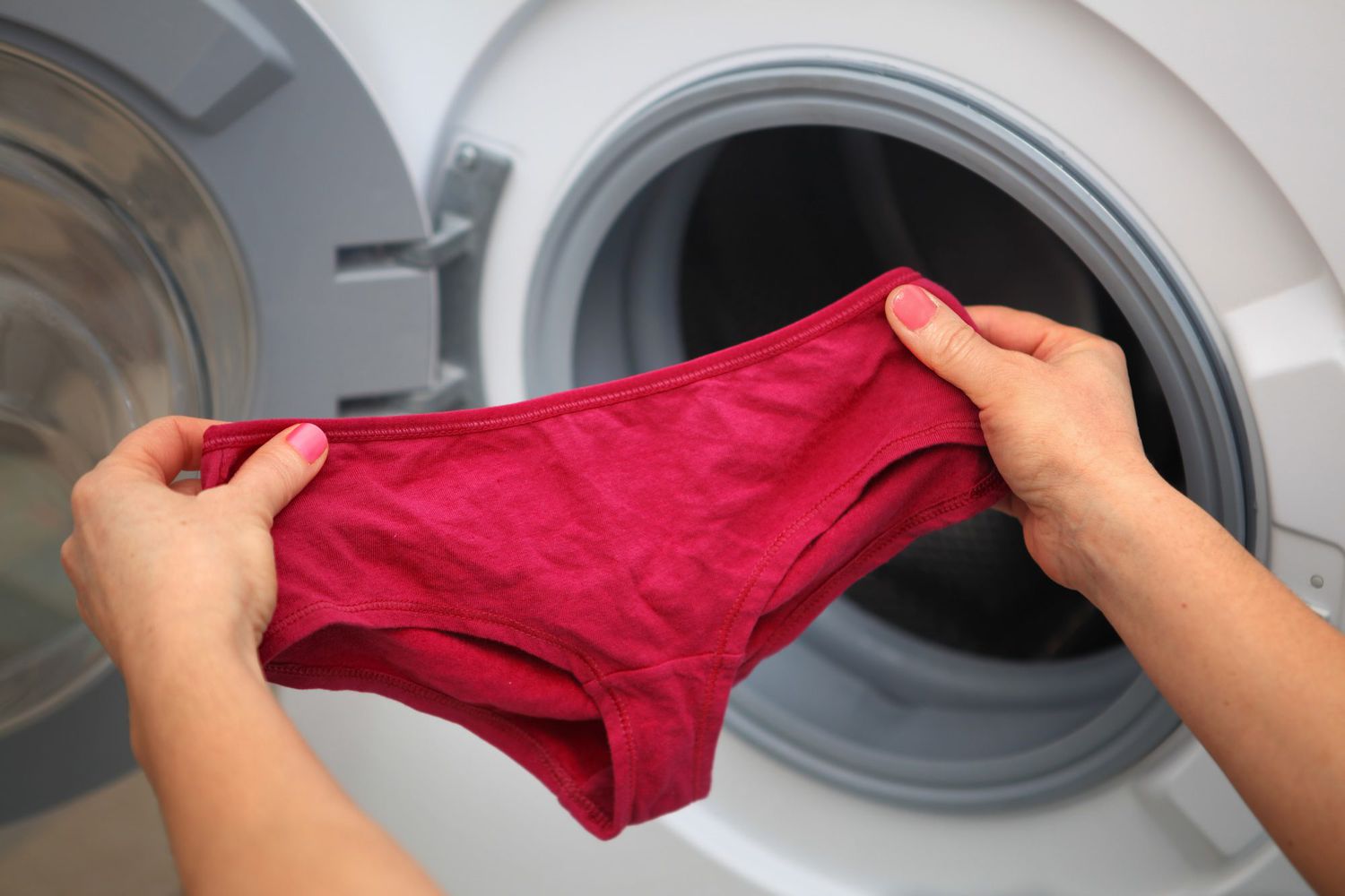 Underwear in washing machine top